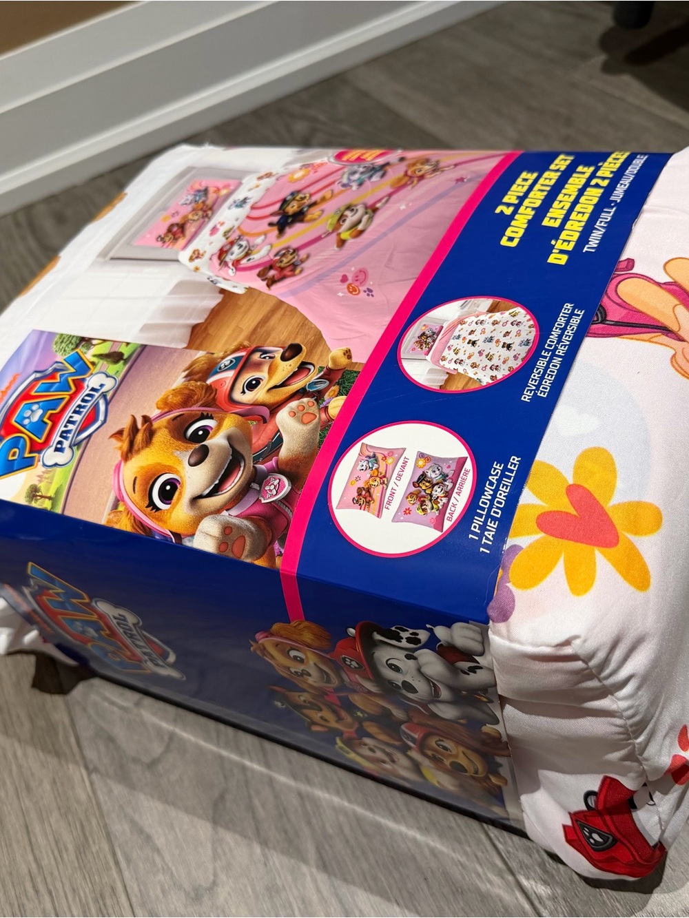 BRAND NEW 2pc Paw Patrol Pink Girls Comforter Set with Pillow Case